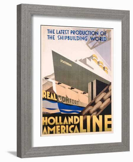 Advertisement for the Holland America Line, c.1932-Hoff-Framed Giclee Print