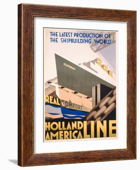 Advertisement for the Holland America Line, c.1932-Hoff-Framed Giclee Print