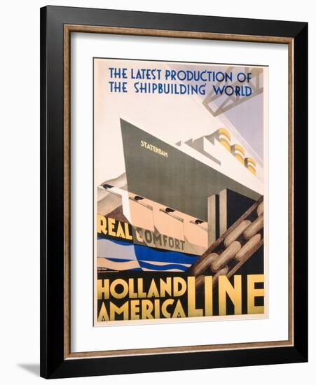 Advertisement for the Holland America Line, c.1932-Hoff-Framed Giclee Print