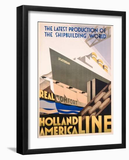 Advertisement for the Holland America Line, c.1932-Hoff-Framed Giclee Print