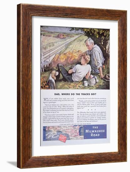Advertisement for the Milwaukee Road Railway Featuring the 11000 Mile Supply Line-null-Framed Giclee Print