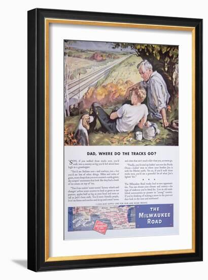 Advertisement for the Milwaukee Road Railway Featuring the 11000 Mile Supply Line-null-Framed Giclee Print