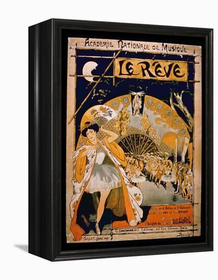 Advertisement for the Musical 'The Dream', at the Academie Nationale De Musique, Engraved by Gillot-French-Framed Premier Image Canvas