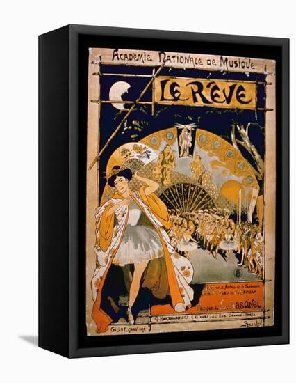 Advertisement for the Musical 'The Dream', at the Academie Nationale De Musique, Engraved by Gillot-French-Framed Premier Image Canvas