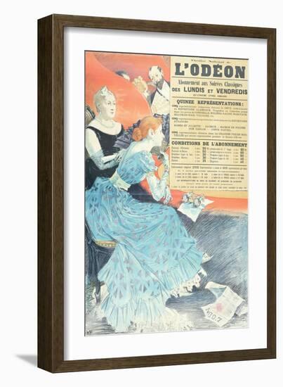 Advertisement for the Odeon Theatre, 1890 (Colour Litho)-Eugene Grasset-Framed Giclee Print