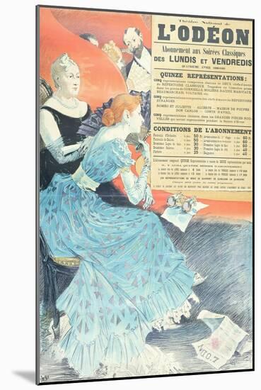 Advertisement for the Odeon Theatre, 1890 (Colour Litho)-Eugene Grasset-Mounted Giclee Print