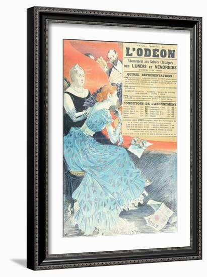 Advertisement for the Odeon Theatre, 1890 (Colour Litho)-Eugene Grasset-Framed Giclee Print