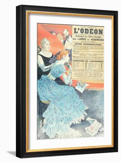 Advertisement for the Odeon Theatre, 1890 (Colour Litho)-Eugene Grasset-Framed Giclee Print