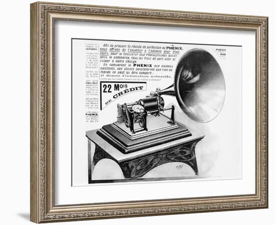 Advertisement for the Phonograph, C.1905 (Engraving) (B/W Photo)-French-Framed Giclee Print