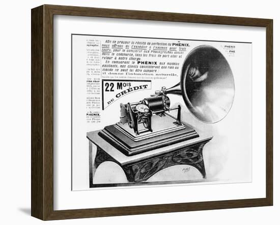 Advertisement for the Phonograph, C.1905 (Engraving) (B/W Photo)-French-Framed Giclee Print