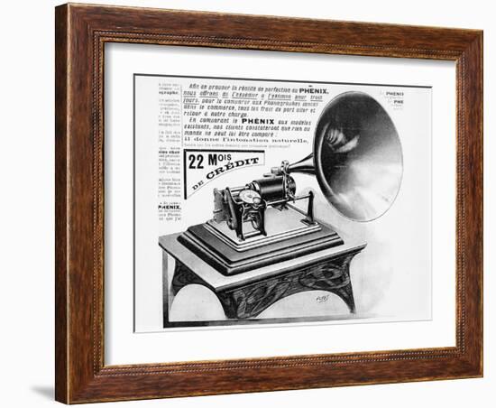 Advertisement for the Phonograph, C.1905 (Engraving) (B/W Photo)-French-Framed Giclee Print