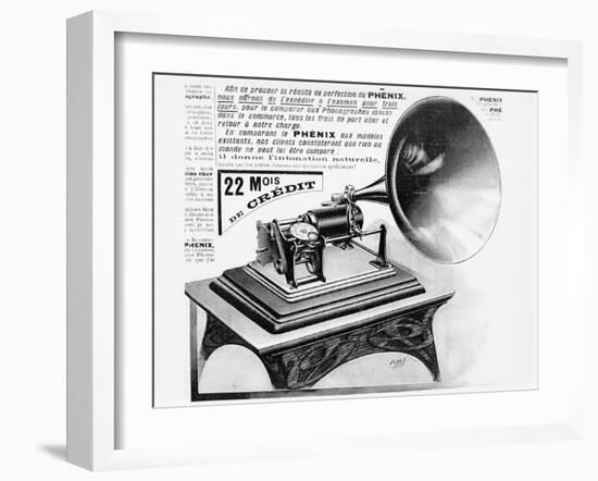 Advertisement for the Phonograph, C.1905 (Engraving) (B/W Photo)-French-Framed Giclee Print