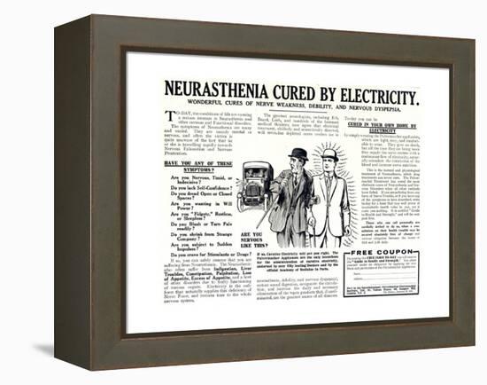 Advertisement for the Pulvermacher Electrological Institute Ltd., Published in 'The Sphere',…-English School-Framed Premier Image Canvas