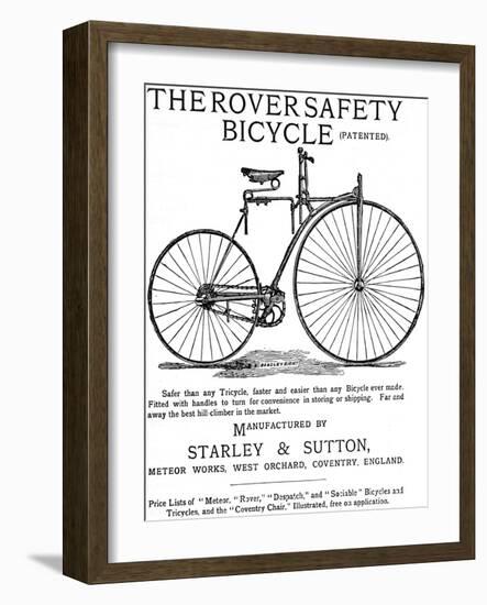 Advertisement for the Rover Safety Bicycle, 1885-null-Framed Photographic Print