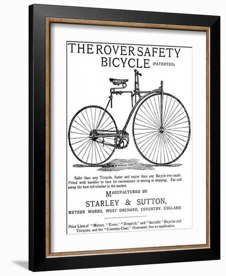 Advertisement for the Rover Safety Bicycle, 1885-null-Framed Photographic Print