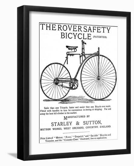 Advertisement for the Rover Safety Bicycle, 1885-null-Framed Photographic Print