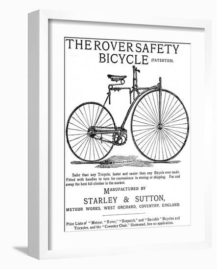 Advertisement for the Rover Safety Bicycle, 1885-null-Framed Photographic Print