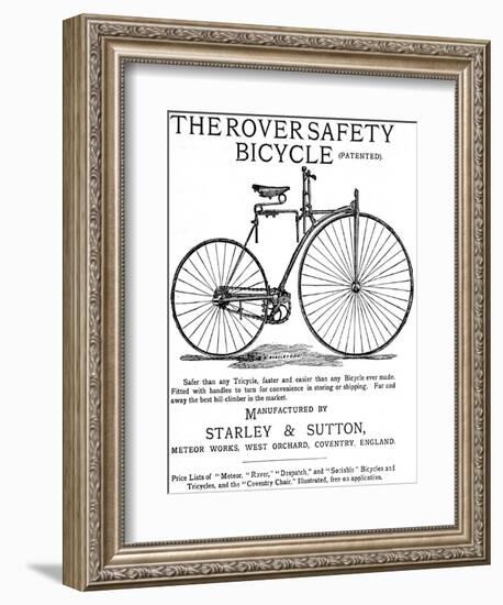 Advertisement for the Rover Safety Bicycle, 1885-null-Framed Photographic Print