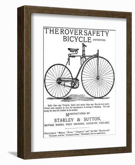 Advertisement for the Rover Safety Bicycle, 1885-null-Framed Photographic Print