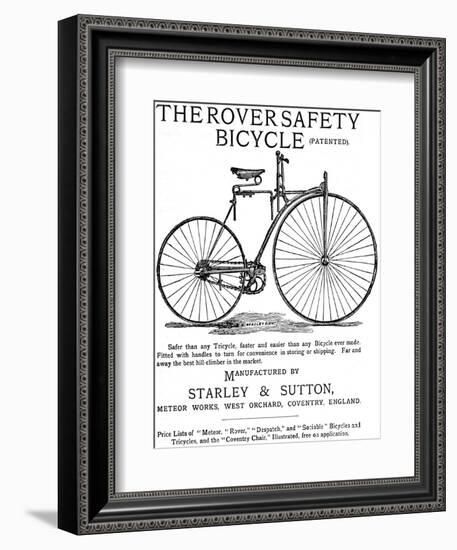 Advertisement for the Rover Safety Bicycle, 1885-null-Framed Photographic Print