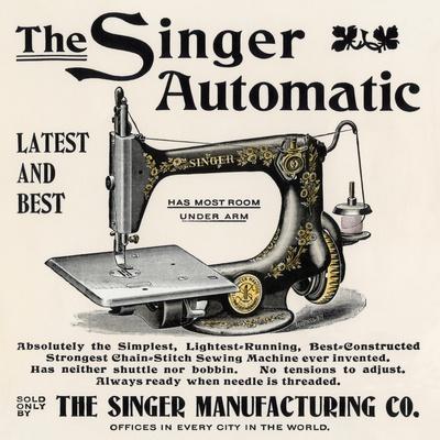 Advertisement for the Singer Automatic Sewing Machine, 1890s' Giclee Print  | Art.com