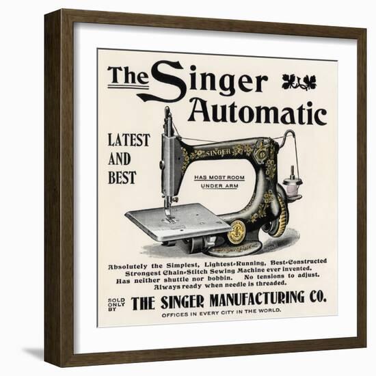 Advertisement for the Singer Automatic Sewing Machine, 1890s-null-Framed Giclee Print