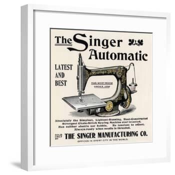 Advertisement for the Singer Automatic Sewing Machine, 1890s-null-Framed Giclee Print