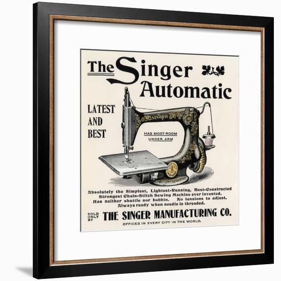 Advertisement for the Singer Automatic Sewing Machine, 1890s-null-Framed Giclee Print