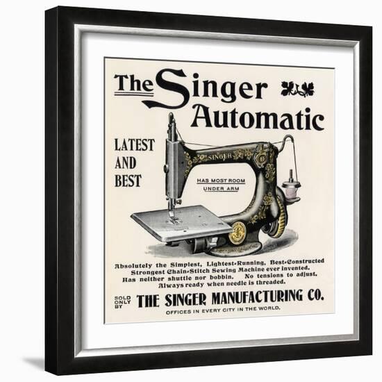 Advertisement for the Singer Automatic Sewing Machine, 1890s-null-Framed Giclee Print