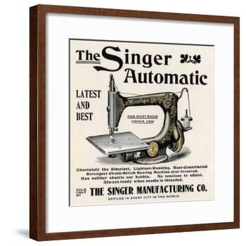 Advertisement for the Singer Automatic Sewing Machine, 1890s-null-Framed Giclee Print