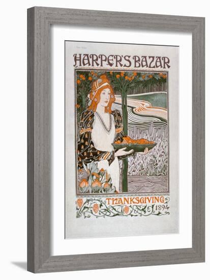Advertisement for the Thanksgiving Edition of 'Harper's Bazar', 1894 (Colour Litho)-American-Framed Giclee Print