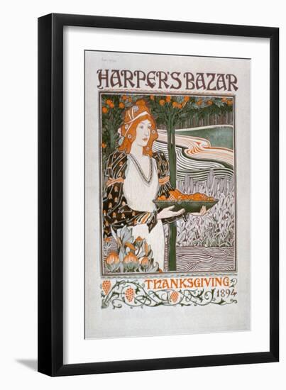 Advertisement for the Thanksgiving Edition of 'Harper's Bazar', 1894 (Colour Litho)-American-Framed Giclee Print