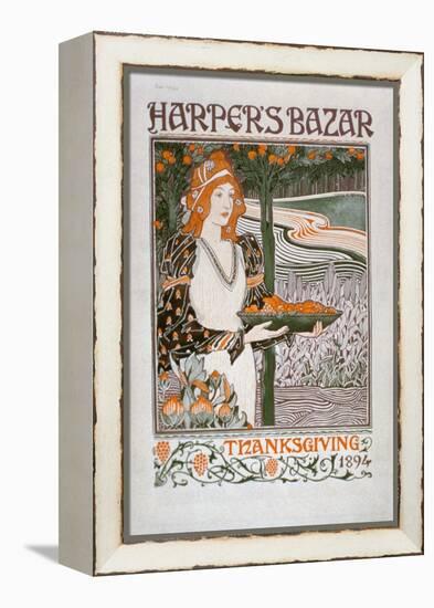 Advertisement for the Thanksgiving Edition of 'Harper's Bazar', 1894 (Colour Litho)-American-Framed Premier Image Canvas