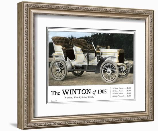 Advertisement for the Winton Automobile, 4-Cylinder Model, with Price List, 1905-null-Framed Giclee Print