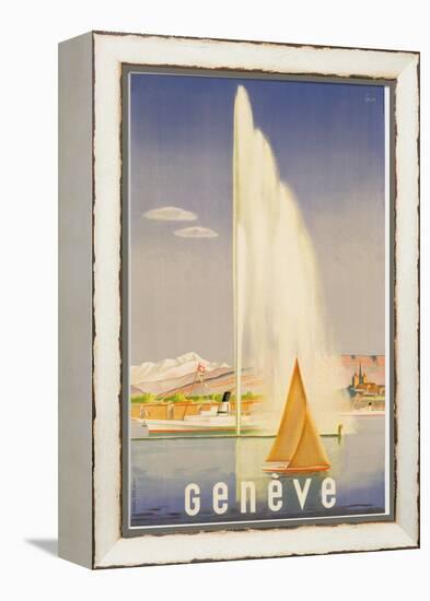 Advertisement for Travel to Geneva, C.1937 (Colour Litho)-Fehr-Framed Premier Image Canvas