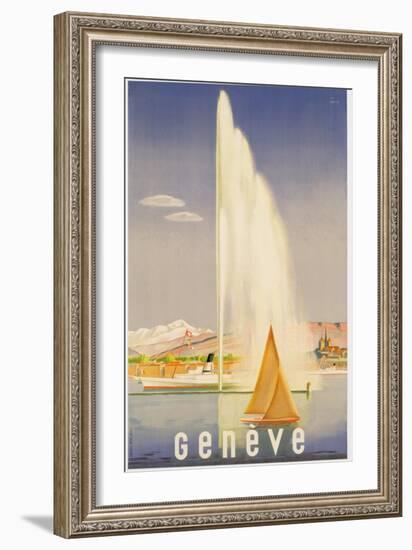 Advertisement for Travel to Geneva, C.1937 (Colour Litho)-Fehr-Framed Giclee Print