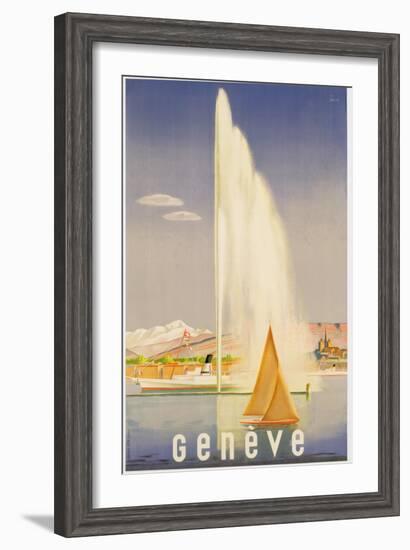 Advertisement for Travel to Geneva, C.1937 (Colour Litho)-Fehr-Framed Giclee Print