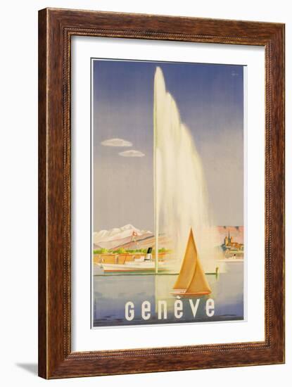 Advertisement for Travel to Geneva, C.1937 (Colour Litho)-Fehr-Framed Giclee Print