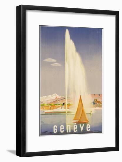 Advertisement for Travel to Geneva, C.1937 (Colour Litho)-Fehr-Framed Giclee Print