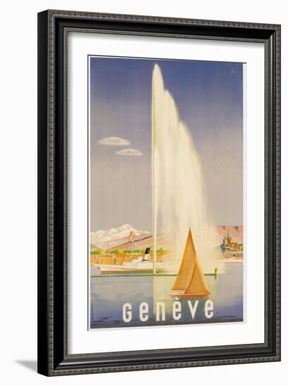 Advertisement for Travel to Geneva, C.1937 (Colour Litho)-Fehr-Framed Giclee Print