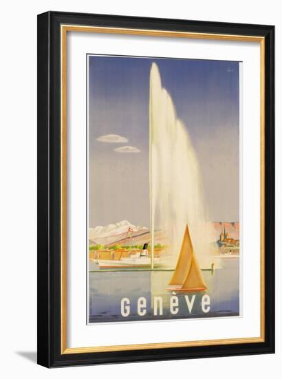 Advertisement for Travel to Geneva, C.1937 (Colour Litho)-Fehr-Framed Giclee Print