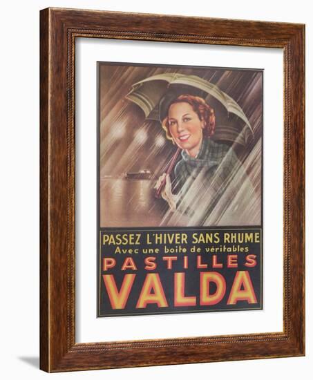 Advertisement for 'Valda' Pastilles, Published in 'Marie-Claire' Magazine, 7th January 1938-null-Framed Giclee Print