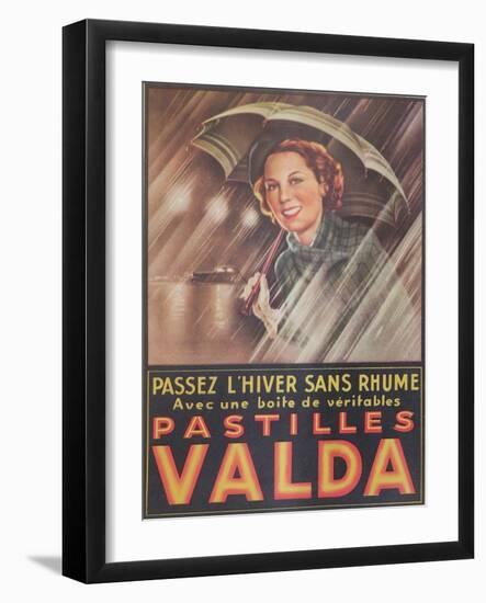 Advertisement for 'Valda' Pastilles, Published in 'Marie-Claire' Magazine, 7th January 1938-null-Framed Giclee Print