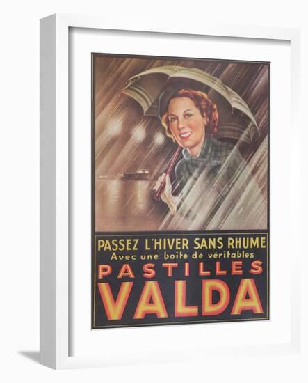 Advertisement for 'Valda' Pastilles, Published in 'Marie-Claire' Magazine, 7th January 1938-null-Framed Giclee Print