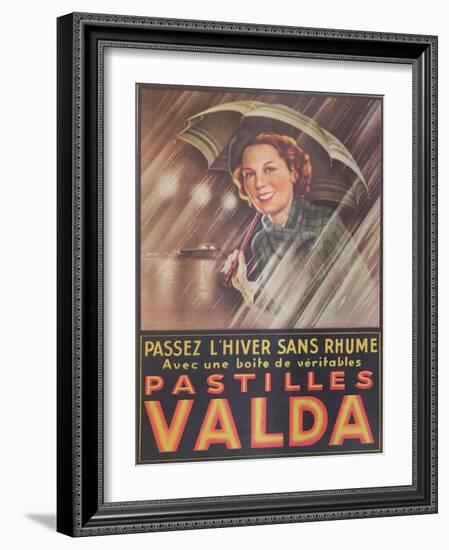 Advertisement for 'Valda' Pastilles, Published in 'Marie-Claire' Magazine, 7th January 1938-null-Framed Giclee Print