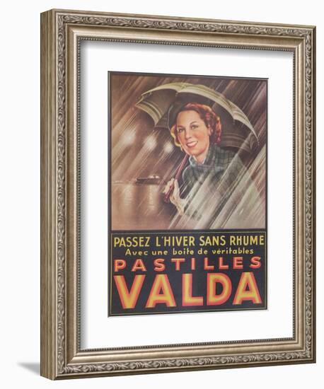 Advertisement for 'Valda' Pastilles, Published in 'Marie-Claire' Magazine, 7th January 1938-null-Framed Giclee Print