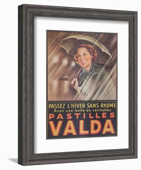 Advertisement for 'Valda' Pastilles, Published in 'Marie-Claire' Magazine, 7th January 1938-null-Framed Giclee Print