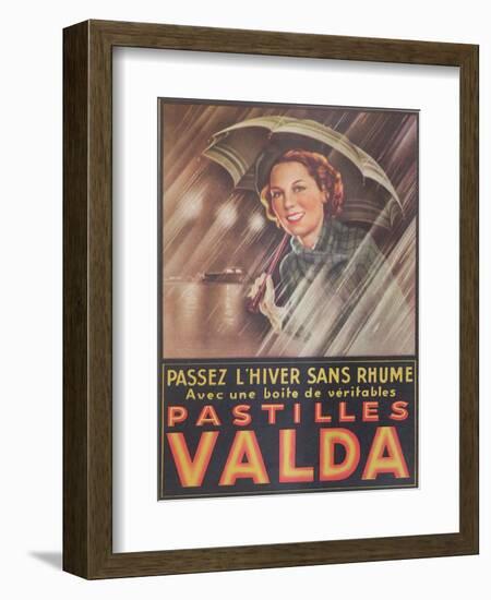 Advertisement for 'Valda' Pastilles, Published in 'Marie-Claire' Magazine, 7th January 1938-null-Framed Giclee Print