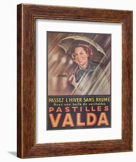 Advertisement for 'Valda' Pastilles, Published in 'Marie-Claire' Magazine, 7th January 1938-null-Framed Giclee Print