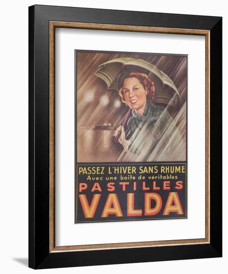 Advertisement for 'Valda' Pastilles, Published in 'Marie-Claire' Magazine, 7th January 1938-null-Framed Giclee Print